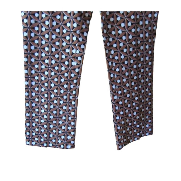 Anthropologie the Essential Collection Geometric Pants Brown/White SZ 6 - Picture 4 of 7